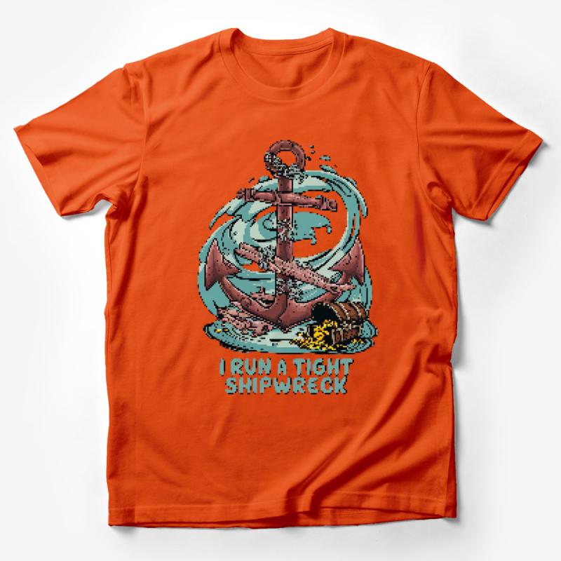 Nautical Anchor Graphic Tee, I Run A Tight Shipwreck Humorous T-Shirt, Unisex Casual Shirt, Gift for Sailor, Vintage Style Apparel Male T-Shirt