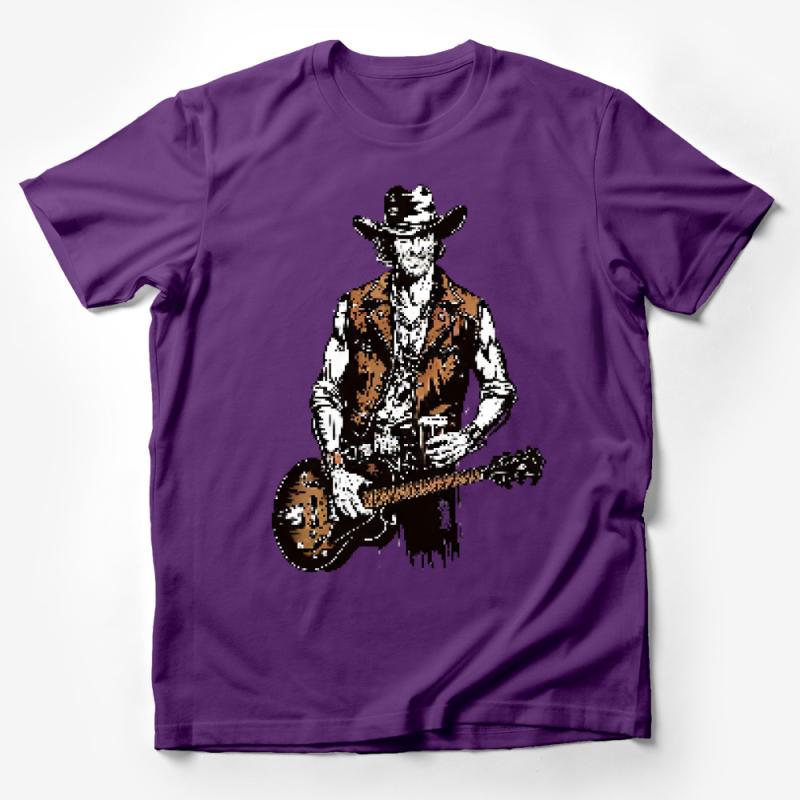 Vintage Cowboy Guitarist T-Shirt, Classic Western Music Tee, Retro Country Band Shirt, Unisex Graphic Tee for Music Lovers Male T-Shirt