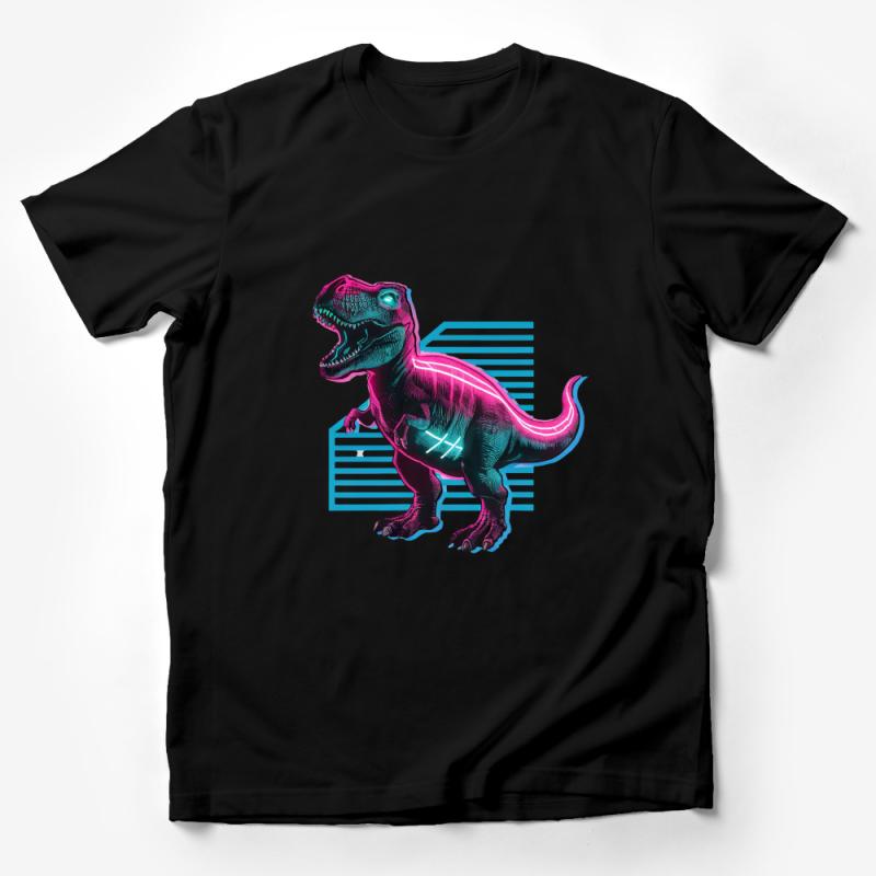 Retro T-Rex Dinosaur Graphic Tee, Vintage Style Raptor Shirt, Unisex Casual Dino Top, Cool 80s Inspired T-Shirt Design Male T-Shirt