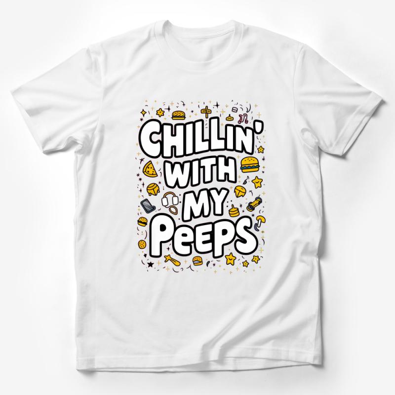 Chillin With My Peeps Funny Quote T-Shirt, Casual Graphic Tee, Unisex Party Shirt, Cute Summer Top, Gift Idea Male T-Shirt