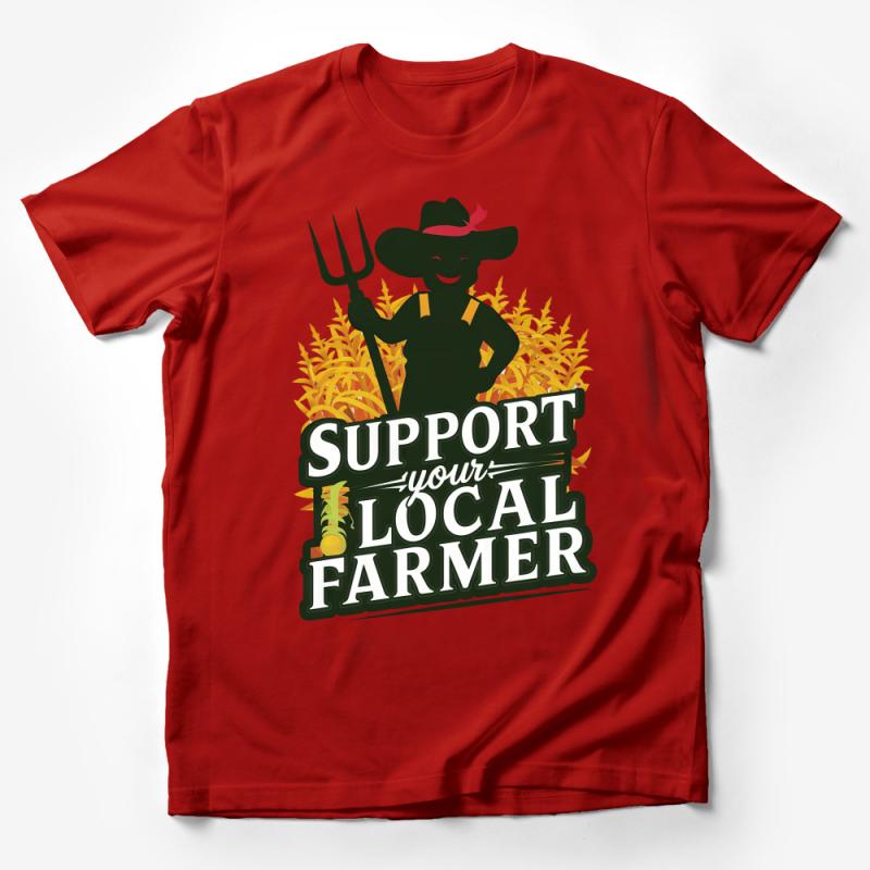 Support Local Farmer Graphic Tee, Unisex Farming T-Shirt, Agriculture Advocacy Apparel, Farmer Market Outfit Male T-Shirt