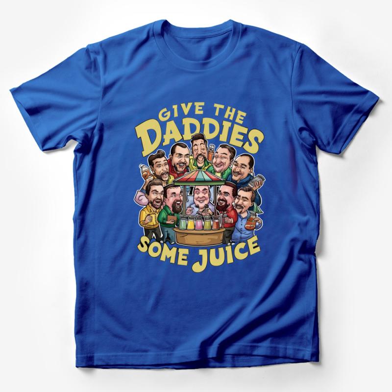 Funny Father's Group T-Shirt, Give The Daddies Some Juice, Unique Men's Tee, Cartoon Dad Shirt, Gift for Fathers, Dad Joke Shirt Male T-Shirt