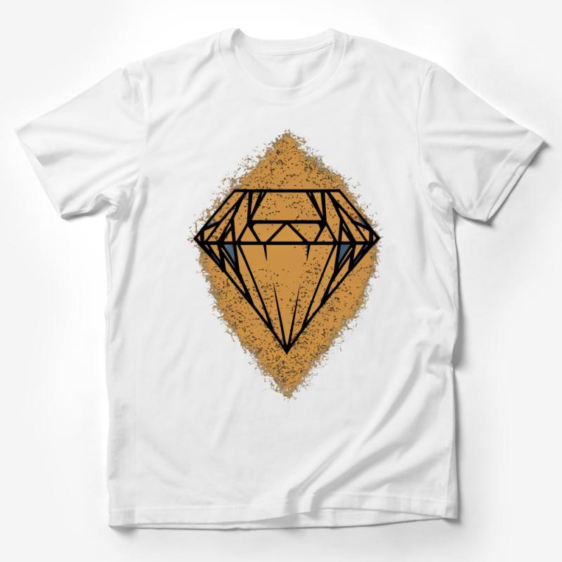 Stylish Golden Diamond Design T-Shirt, Trendy Graphic Tee, Unisex Fashion Shirt, Casual Urban Apparel, Gift for Him or Her Male T-Shirt