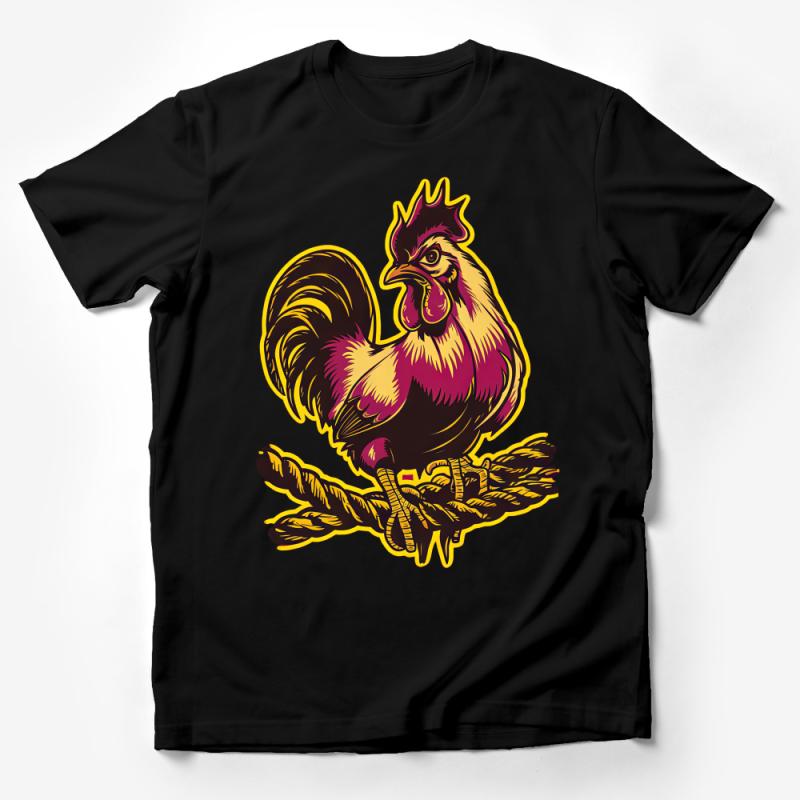 Vintage Rooster Graphic Tee, Farmhouse Style T-Shirt, Retro Chicken Print, Unisex Cotton Shirt, Casual Wear, Gift for Country Life Lovers Male T-Shirt