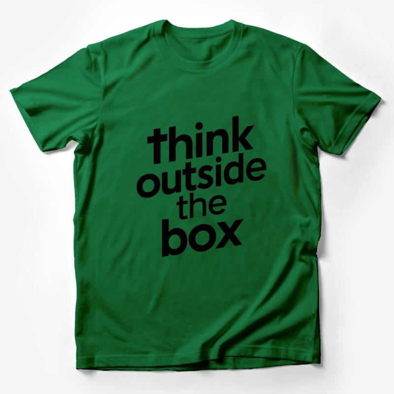 Inspirational Quote T-Shirt, Think Outside The Box, Unisex Graphic Tee, Trendy Motivational Shirt, Creative Mindset Apparel Male T-Shirt