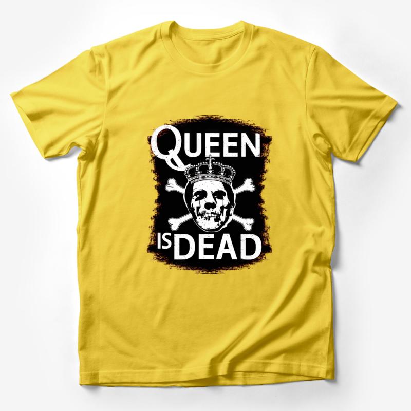 Grunge Queen Skull T-Shirt, Gothic Punk Rock Graphic Tee, Urban Streetwear for Women, Unique Bold Statement Shirt Male T-Shirt