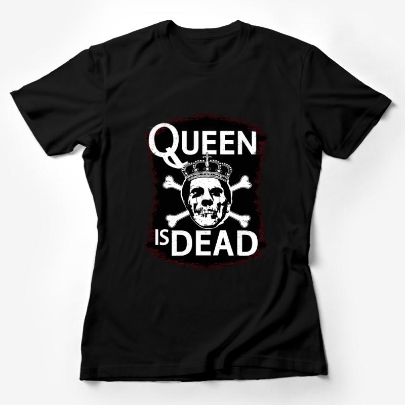 Grunge Queen Skull T-Shirt, Gothic Punk Rock Graphic Tee, Urban Streetwear for Women, Unique Bold Statement Shirt Female T-Shirt