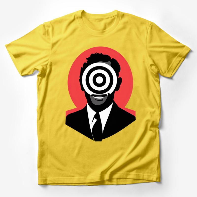 Unique Hypnotic Target Graphic Tee, Men's Fashion, Casual Cool Statement Shirt, Bold Red and Black Male T-Shirt