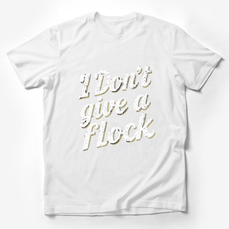 Funny Bird Pun T-Shirt I Don't Give A Flock Sarcastic Quote Tee, Casual Summer Graphic Shirt, Unisex Gift Idea Male T-Shirt