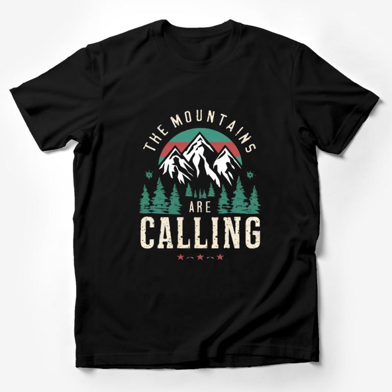 Vintage Mountain Graphic Tee, Nature Inspired T-Shirt, The Mountains Are Calling, Adventure Camping Shirt, Hiking Outdoors Unisex Apparel Male T-Shirt