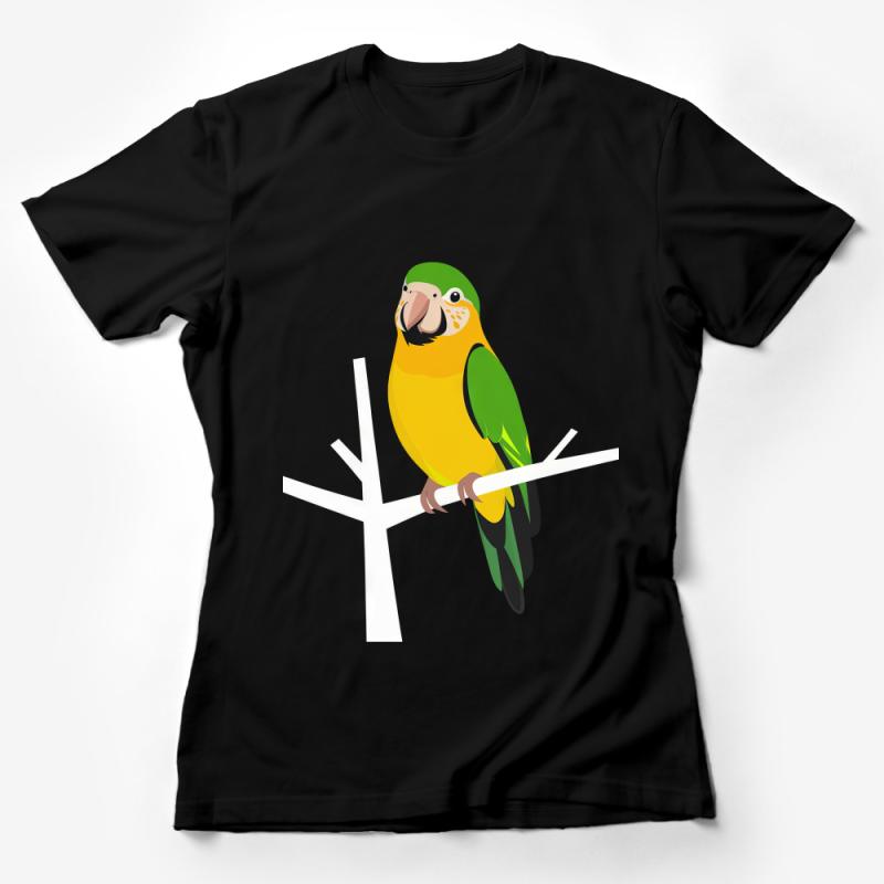 Vibrant Green Parrot T-Shirt, Tropical Bird Lover Tee, Unisex Nature Inspired Shirt, Casual Wildlife Apparel, Gift for Bird Watchers Female T-Shirt