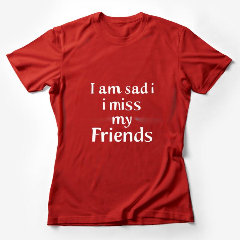 I Am Sad I Miss My Friends Quote T-Shirt, Unisex Emotional Support Tee Female T-Shirt