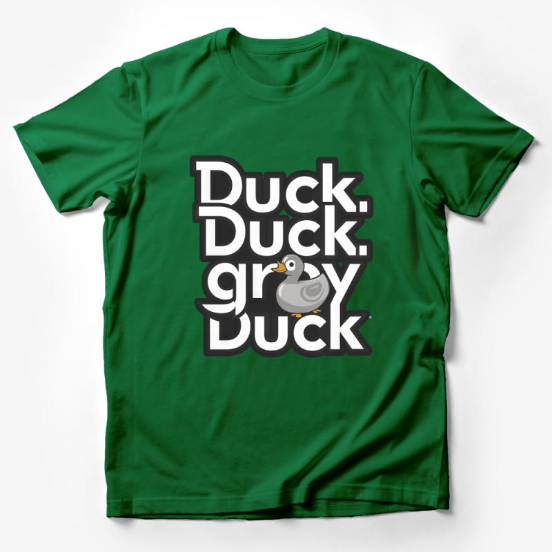 Funny Duck Duck Gray Duck T-Shirt, Unisex Humorous Tee, Casual Duck Graphic Shirt, Unique Gift Idea Male T-Shirt