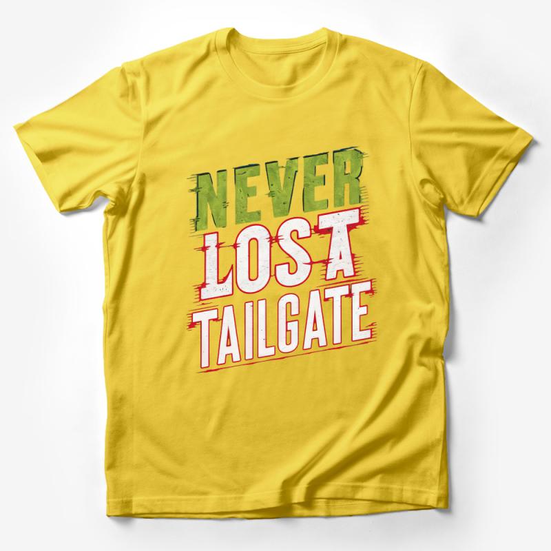 Tailgate Party T-Shirt, Never Lost Tailgate Graphic Tee, Unisex Sporty Event Shirt Male T-Shirt