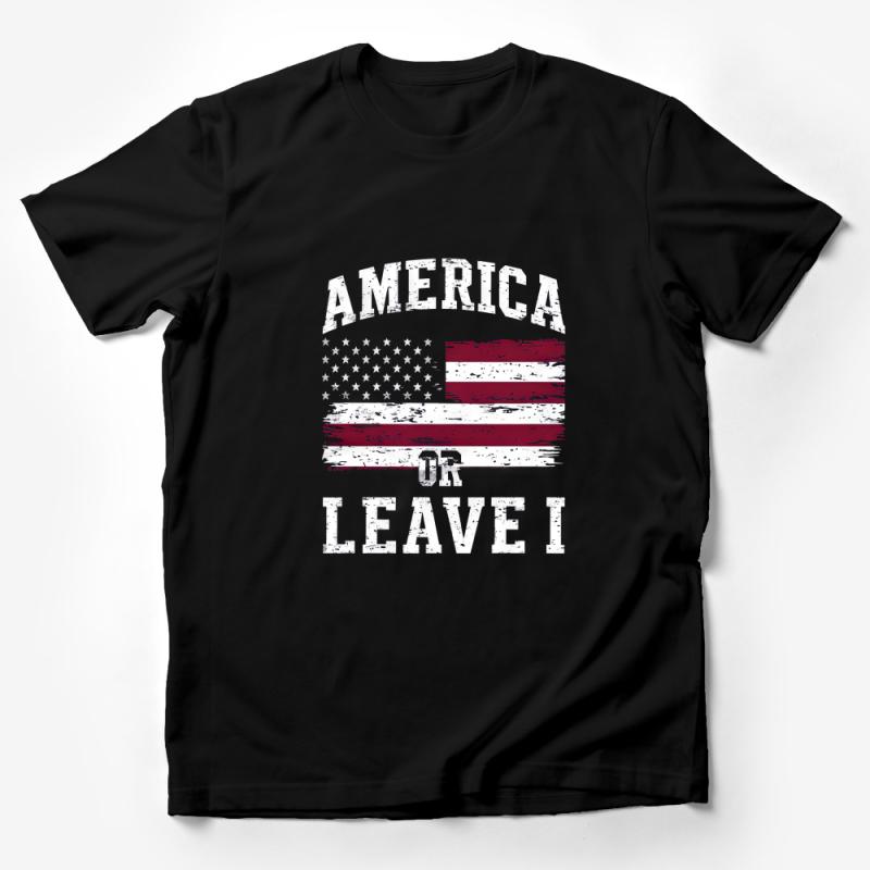 Patriotic T-Shirt America or Leave Flag Design, Distressed American Flag Tee, 4th of July Independence Day Apparel, Unisex Male T-Shirt