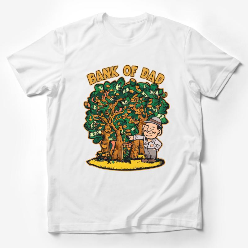 Funny Bank of Dad T-Shirt, Father's Day Gift Tee, Money Tree Dad Joke, Men's Graphic Shirt, Unique Parent Humor Shirt, Cool Dad Top Male T-Shirt