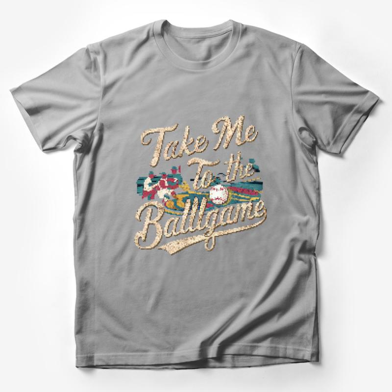 Vintage Baseball Graphic Tee, Take Me To The Ballgame, Retro Sports T-Shirt, Unisex Summer Casual Top, Gift for Baseball Fans Male T-Shirt