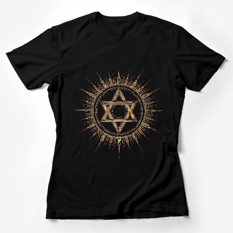 Boho Chic Star Mandala T-Shirt, Aesthetic Geometric Graphic Tee, Unisex Casual Wear, Spiritual Yoga Clothing, Unique Gift Idea Female T-Shirt