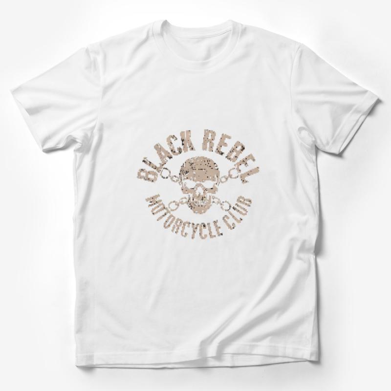 Vintage Motorcycle Club T-Shirt, Black Rebel Graphic Tee, Unisex Skull Print Shirt, Retro Biker Style Apparel, Gift for Riders Male T-Shirt