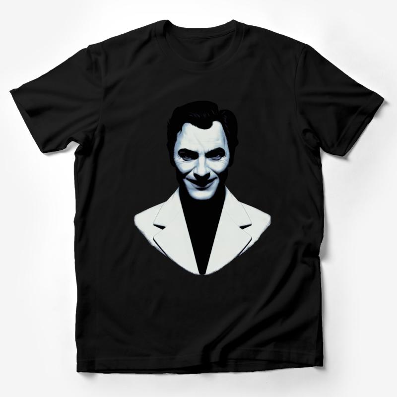 Unique White Joker Illustration T-Shirt, Cool Comic Villain Tee, Unisex Men Women Casual Shirt Male T-Shirt