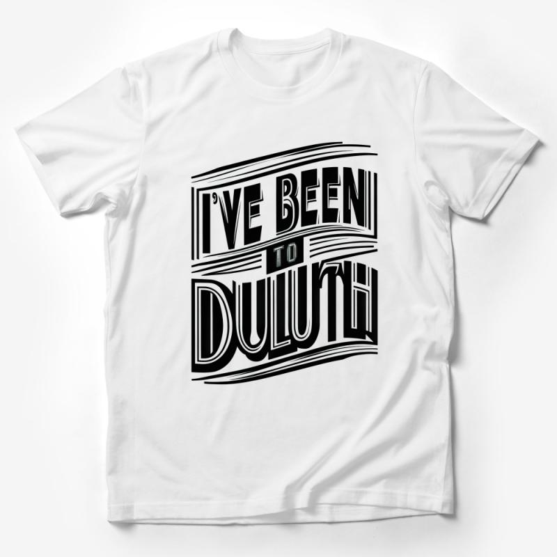 Vintage Duluth T-Shirt, Retro Minnesota Travel Tee, Unisex Casual Duluth Apparel, Classic Black and White Design Top Male T-Shirt