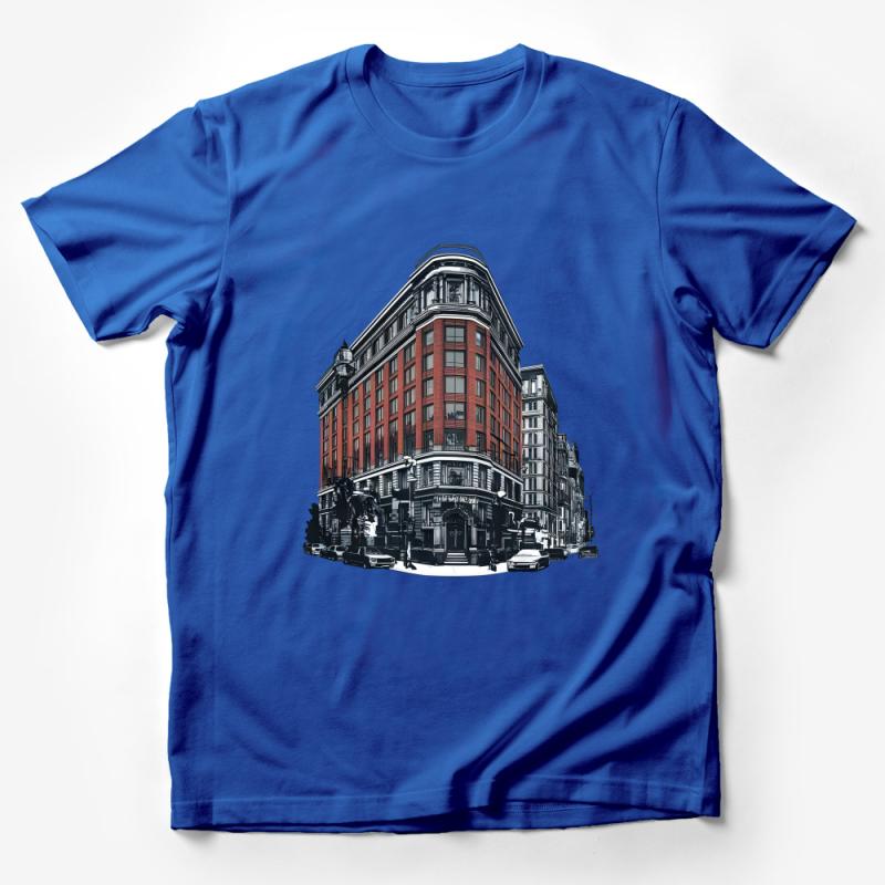 Urban Architecture Sketch T-Shirt, Artistic City Building Design Tee, Unisex Graphic Shirt, Street Scene Casual Apparel Male T-Shirt