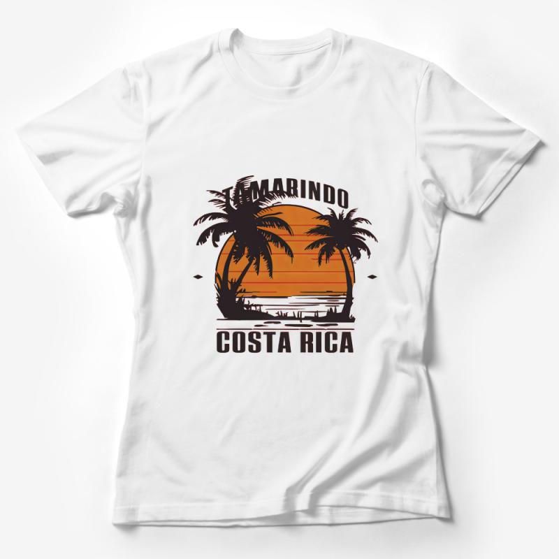 Tamarindo Costa Rica Sunset Palm Trees Graphic Tee, Unisex Tropical T-Shirt, Beach Vacation Souvenir Female T-Shirt