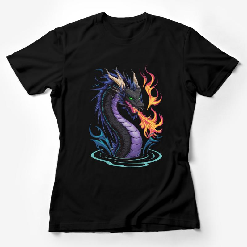 Fantasy Dragon T-Shirt, Fire Breathing Mythical Creature, Unisex Graphic Tee, Fantasy Art Clothing, Unique Dragon Lover Gift Idea Female T-Shirt