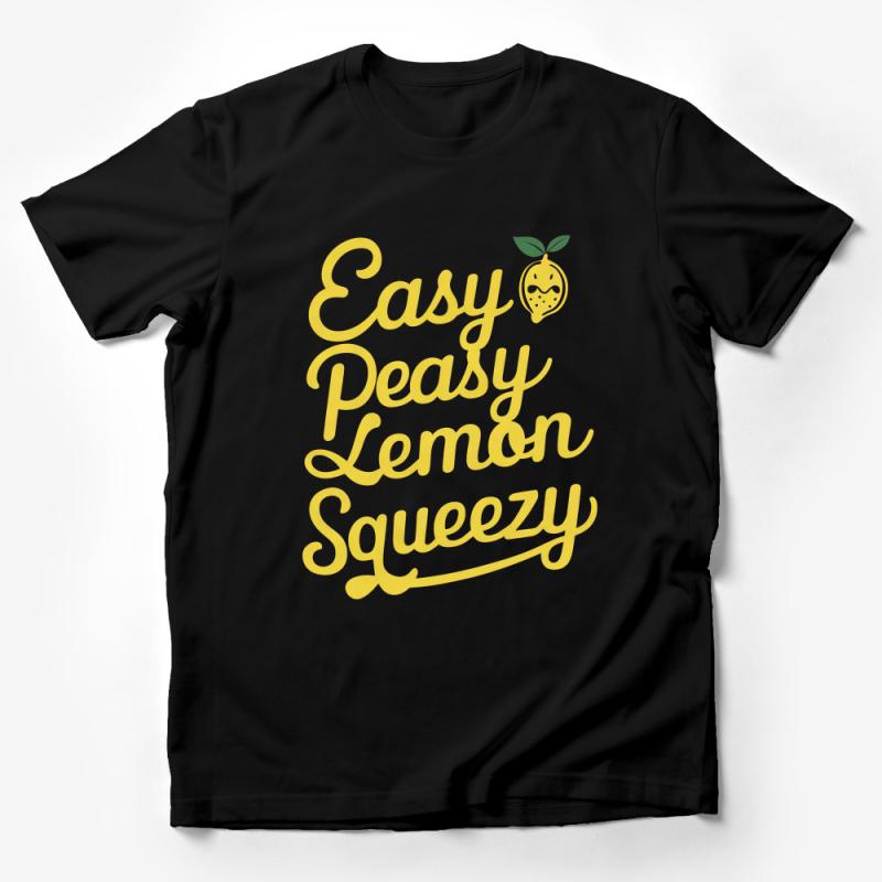 Easy Peasy Lemon Squeezy T-Shirt, Fun Citrus Graphic Tee, Summer Casual Shirt, Lemonade Lover Gift, Unisex Adult Clothing Male T-Shirt