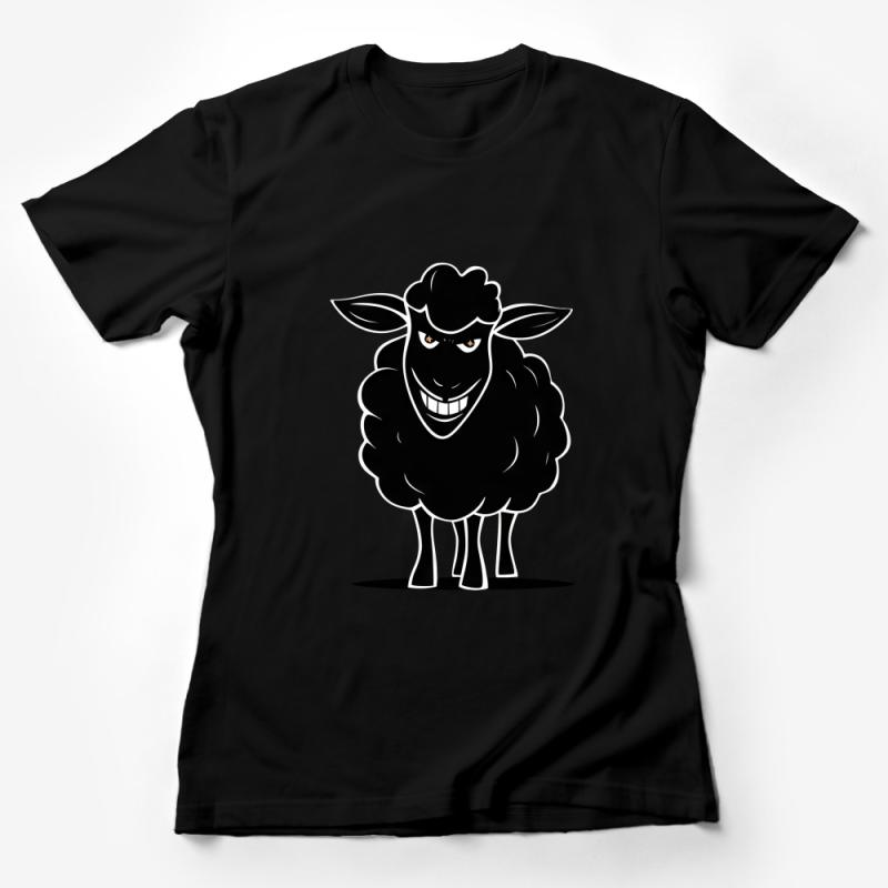 Black Sheep T-Shirt, Funny Animal Tee, Unique Cartoon Sheep Shirt, Unisex Graphic Tee, Cotton Comfort Casual Wear, Gift Idea Female T-Shirt