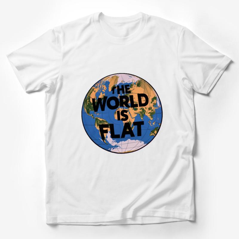 World Map Flat Earth Theory Graphic Tee, Unisex T-Shirt, Casual Earth Day Shirt, Funny Conspiracy Tee, Unique Gift Idea Male T-Shirt