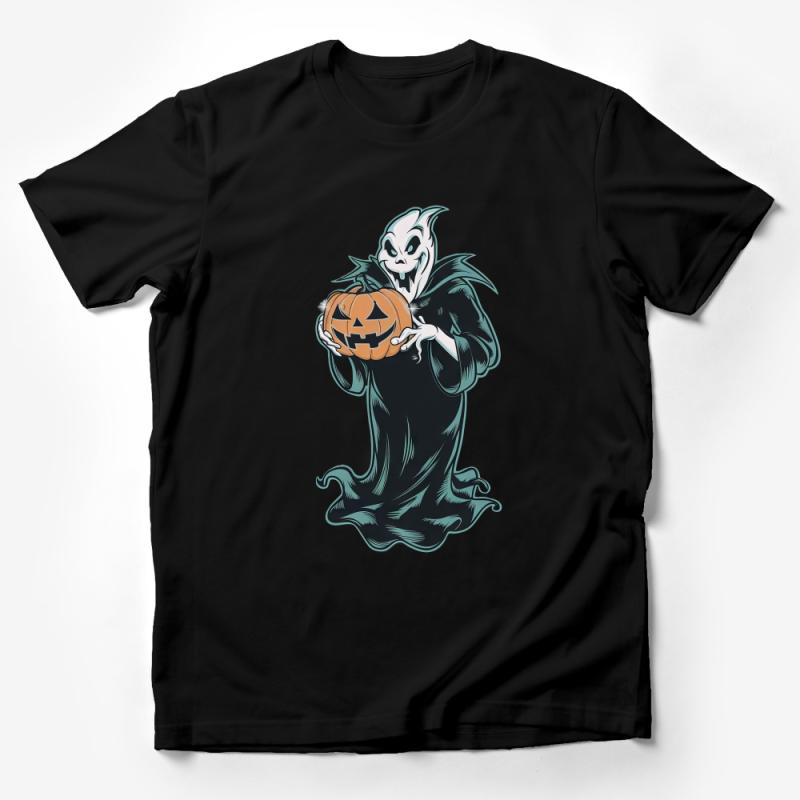 Halloween Ghost T-Shirt, Spooky Pumpkin Apparel, Unisex Haunted Spirit Tee, Creepy Costume Alternative, All Sizes Male T-Shirt