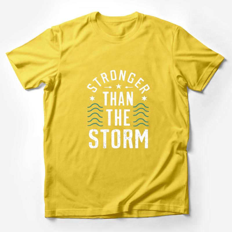 Inspirational Quote T-Shirt, Stronger Than The Storm Motivational Tee, Unisex Shirt with Positive Message, Resilience Clothing Male T-Shirt