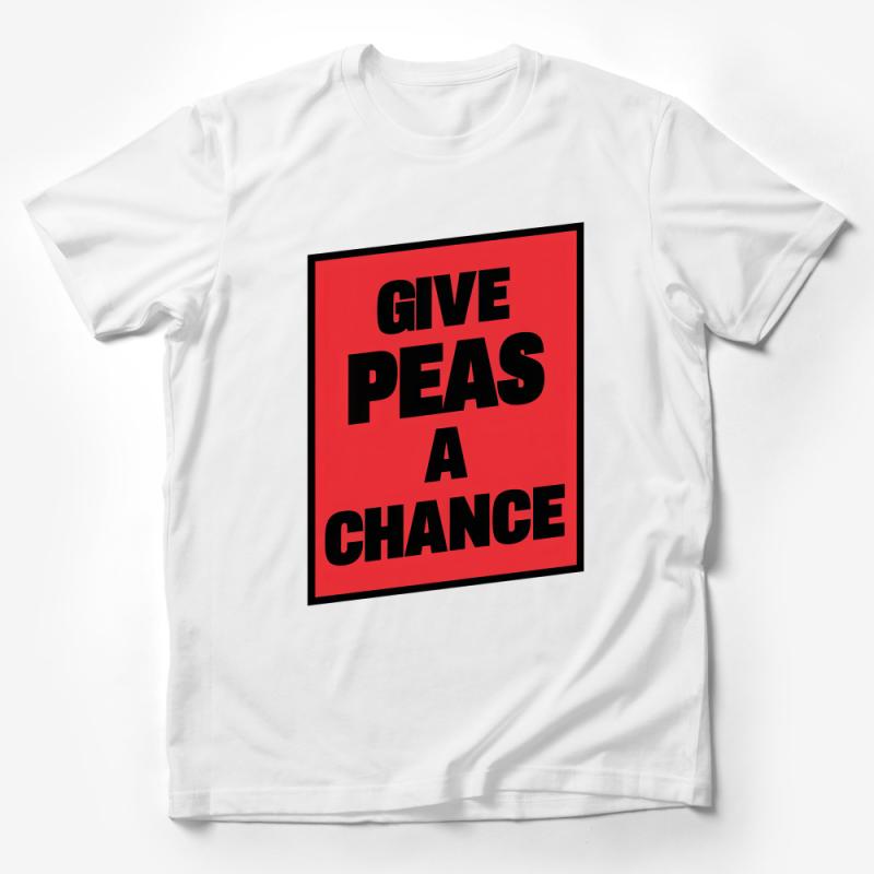 Funny Vegan T-Shirt Give Peas A Chance Graphic Tee, Unisex Plant-Based Shirt, Eco-Friendly Gift, Casual Streetwear, Vegetarian Top Male T-Shirt