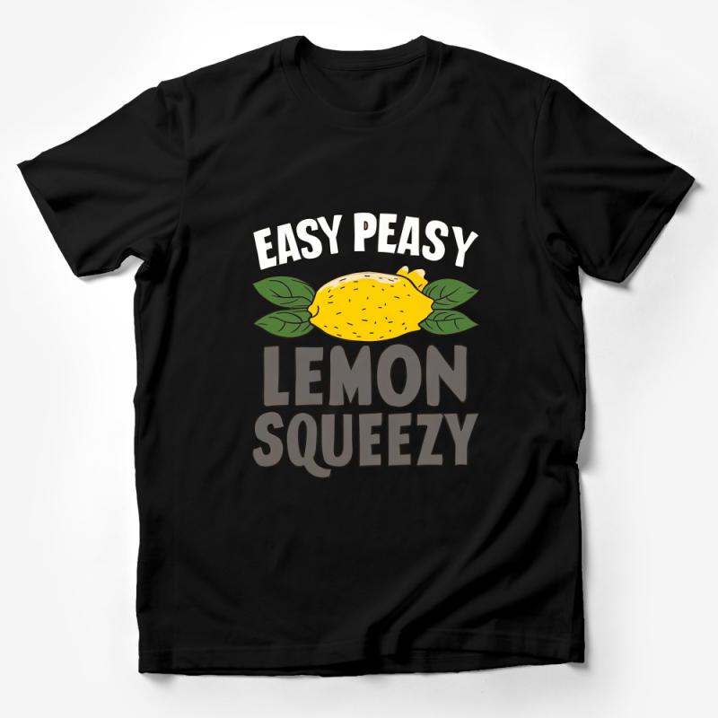 Women's Whimsical Lemon T-Shirt, Easy Peasy Lemon Squeezy Graphic Tee, Fun Summer Casual Shirt, Cute Citrus Fruit Top, Gift for Her Male T-Shirt