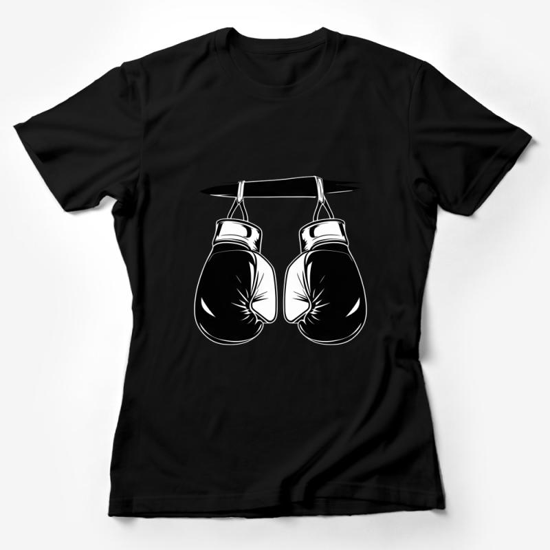 Boxing Gloves T-Shirt, Hanging Fight Gear Graphic Tee, Unisex Sports Casual Wear, Athletic Apparel Gift Female T-Shirt