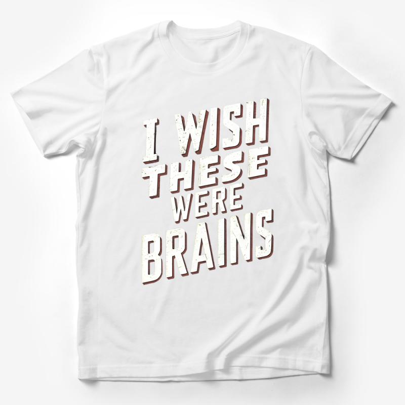 Funny Zombie T-Shirt I Wish These Were Brains - Novelty Shirt, Unisex Tee, Gift for Friend, Geek Apparel, Horror Fan Clothing Male T-Shirt