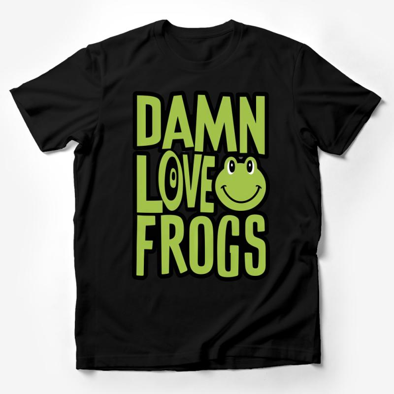 Funny Frog Lover T-Shirt, Damn Love Frogs Graphic Tee, Unisex Casual Shirt for Herpetology Fans Male T-Shirt