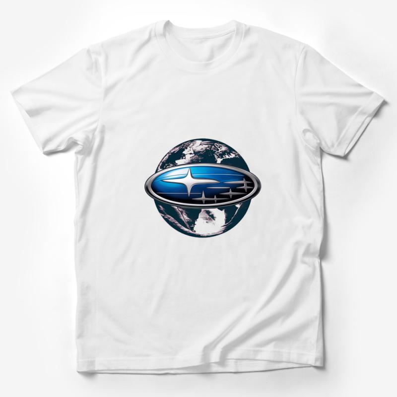 Space Planet Logo T-Shirt, Unisex Graphic Tee, Cosmic Body Art, Sci-Fi Clothing, Casual Astronomic Wear, Cool Space Lover Gift Idea Male T-Shirt