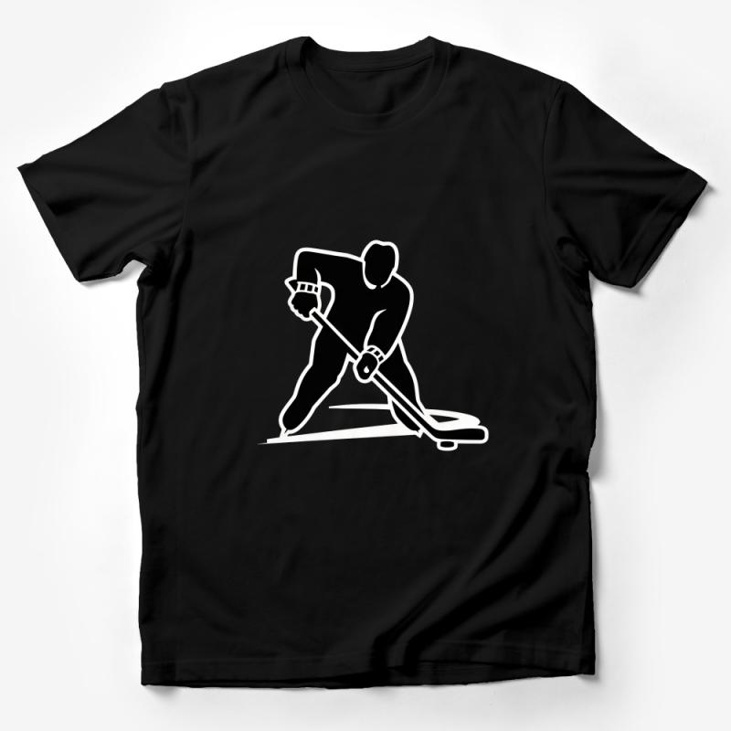 Ice Hockey Player Silhouette Graphic Tee, Unisex T-Shirt for Sports Fans, Casual Athletic Wear, Gift for Hockey Lovers Male T-Shirt