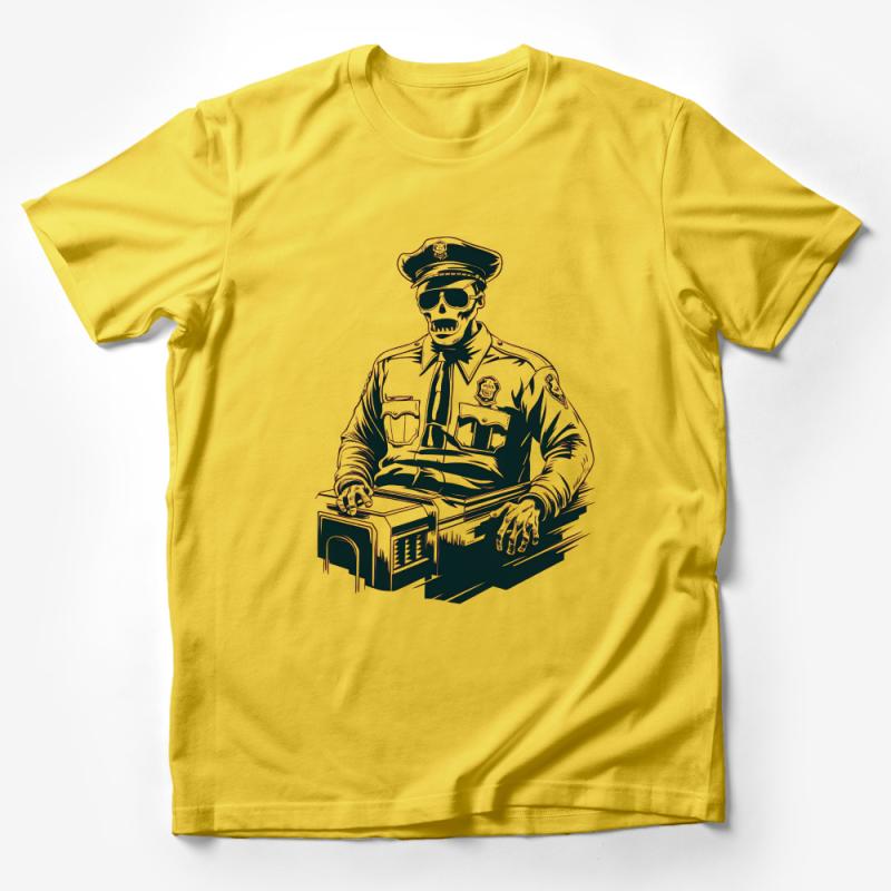 Vintage Police Officer Zombie T-Shirt, Halloween Cop Undead Graphic Tee, Unique Horror Shirt, Gift for Horror Fans Male T-Shirt