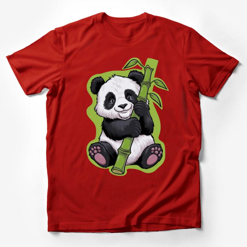 Cute Panda T-Shirt, Bamboo Lover Tee, Unisex Graphic Printed Shirt, Gift for Wildlife Enthusiasts Male T-Shirt