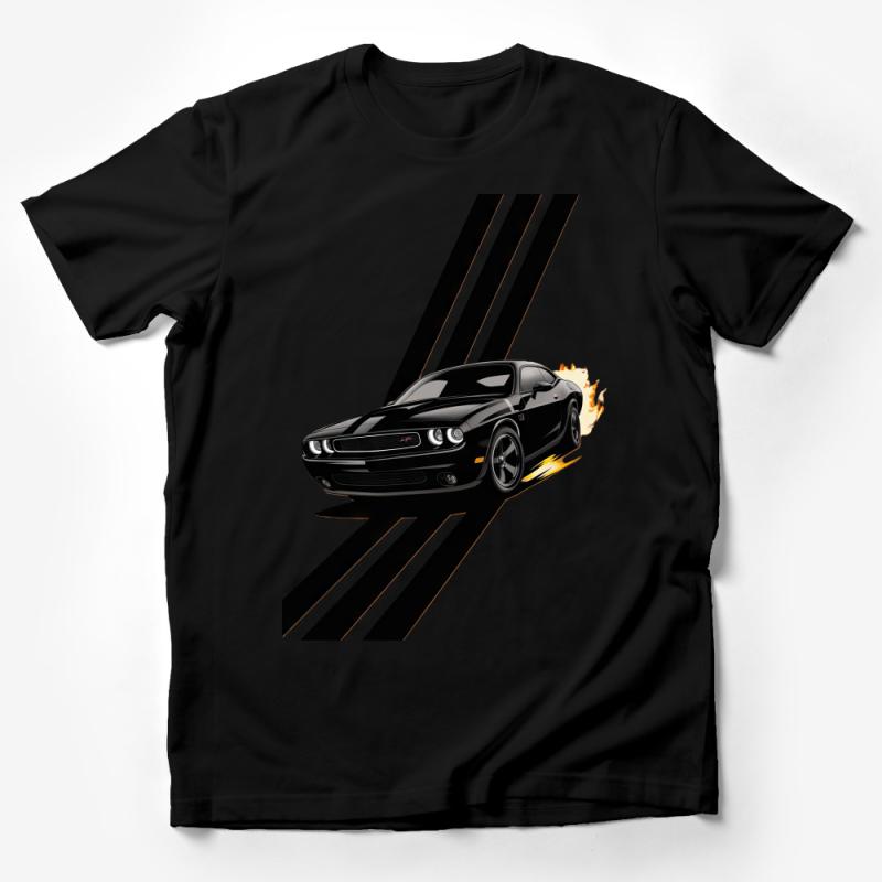 Black Sports Car T-Shirt, Muscle Car Graphic Tee, Automotive Enthusiast Apparel, Men's Streetwear Shirt, Cool Car Lover Gift Male T-Shirt