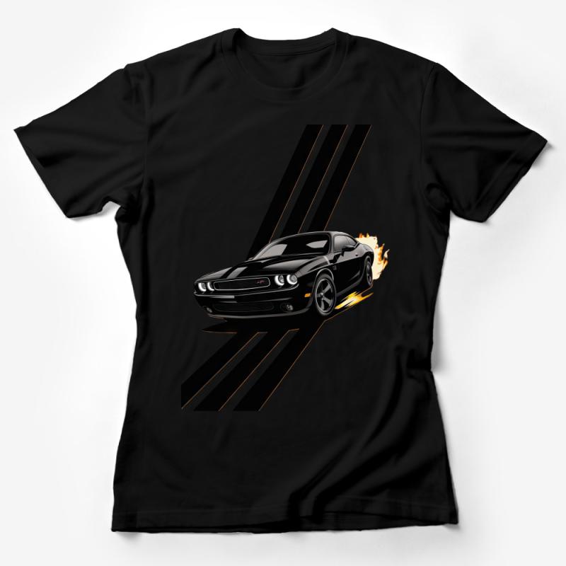 Black Sports Car T-Shirt, Muscle Car Graphic Tee, Automotive Enthusiast Apparel, Men's Streetwear Shirt, Cool Car Lover Gift Female T-Shirt