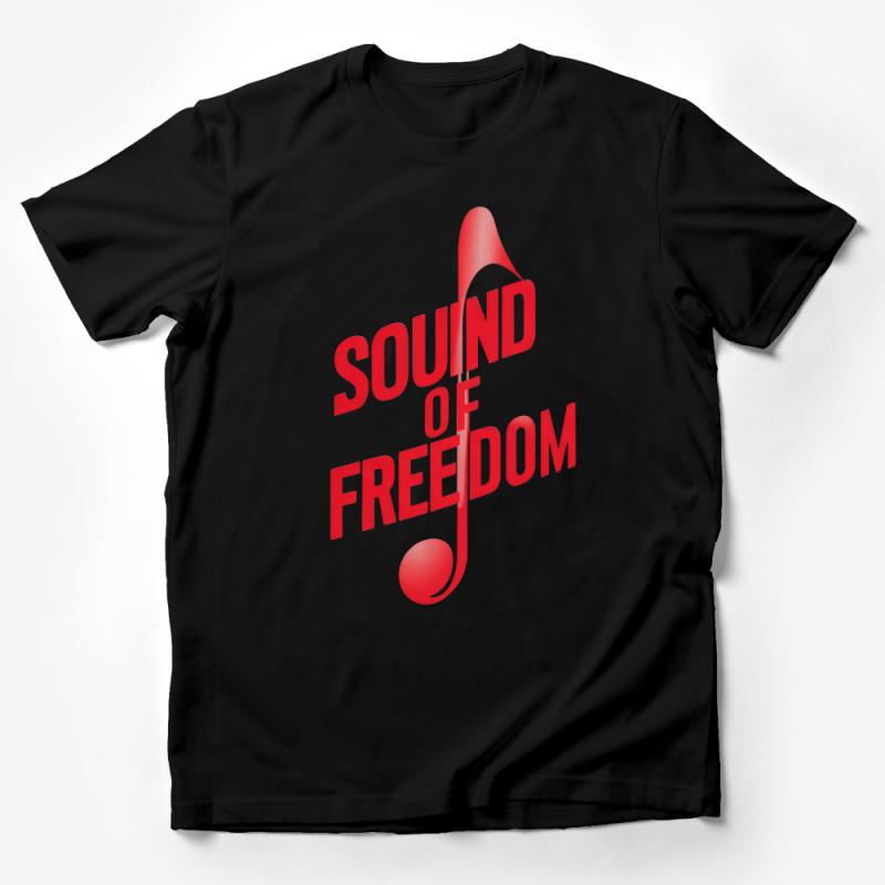 Sound of Freedom Graphic T-Shirt, Patriotic Music Lover Tee, Red and White Unisex Shirt Male T-Shirt