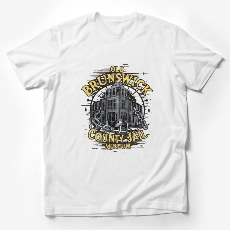 Vintage Brunswick County Jail Museum T-Shirt, Historical Building Graphic Tee, Unisex Adult Shirt Male T-Shirt