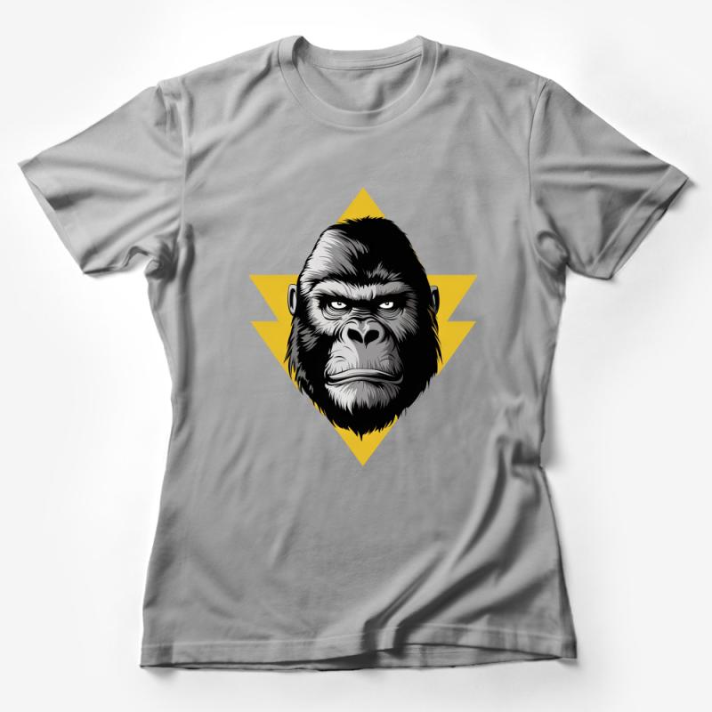 Gorilla Face T-Shirt, Bold Graphic Tee, Wildlife Animal Print, Unisex Cotton Shirt, Streetwear Style, Urban Jungle Apparel, Gift Idea Female T-Shirt