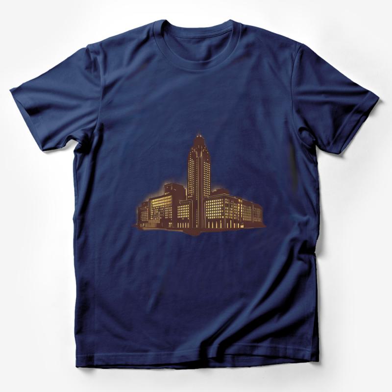 Vintage Art Deco Building T-Shirt, Architectural Graphic Tee, Urban Cityscape Shirt, Stylish Unisex Top, Gift for Architecture Lovers Male T-Shirt