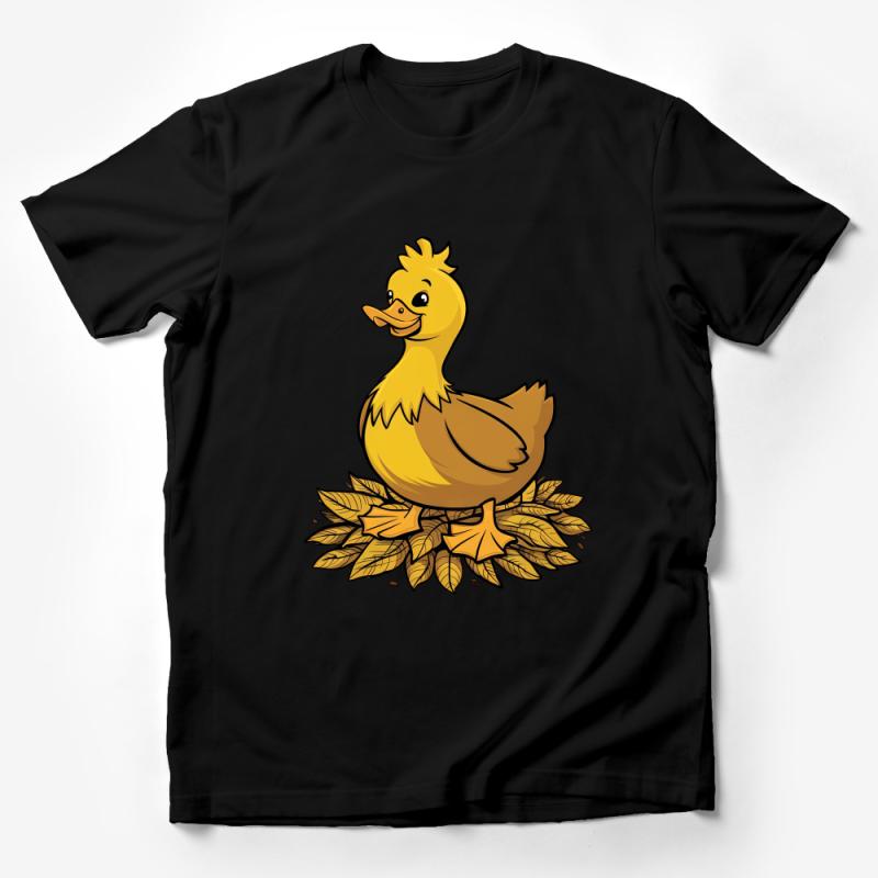 Cute Duck Cartoon T-Shirt, Unisex Graphic Tee, Casual Yellow Duck Shirt, Animal Lover Gift, Comfortable Cotton Top, Adult and Kids Sizes Male T-Shirt