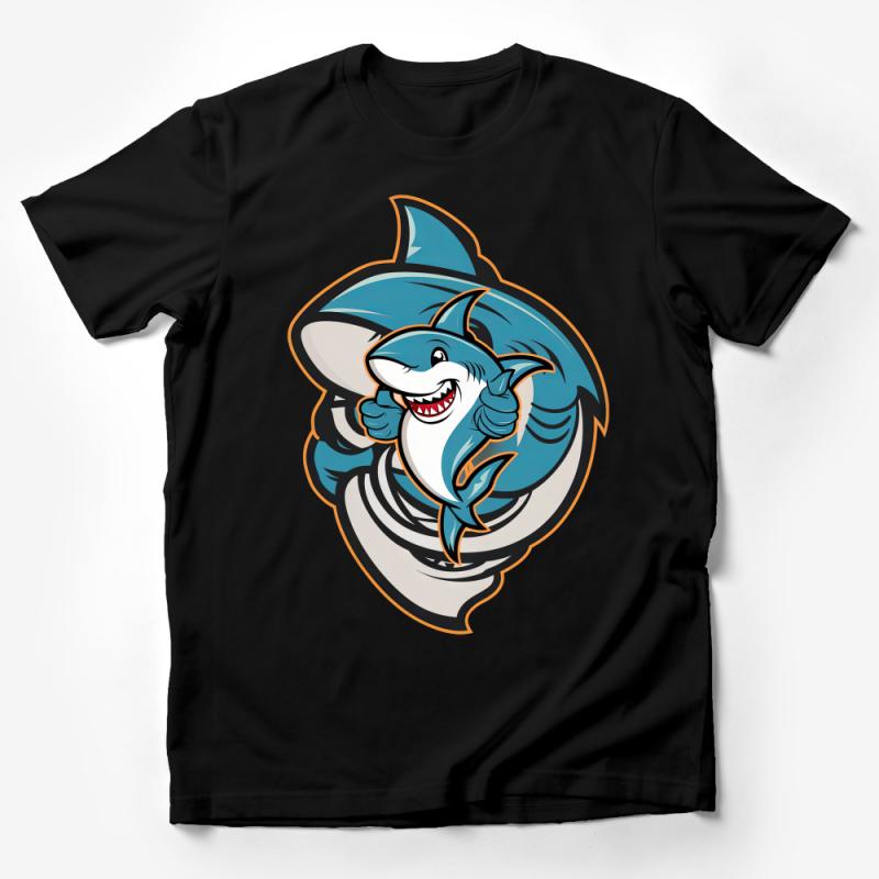 Funny Shark T-Shirt, Cool Cartoon Shark Graphic Tee, Unisex Ocean Themed Casual Shirt, Unique Shark Lover Gift, Soft Cotton Top Male T-Shirt